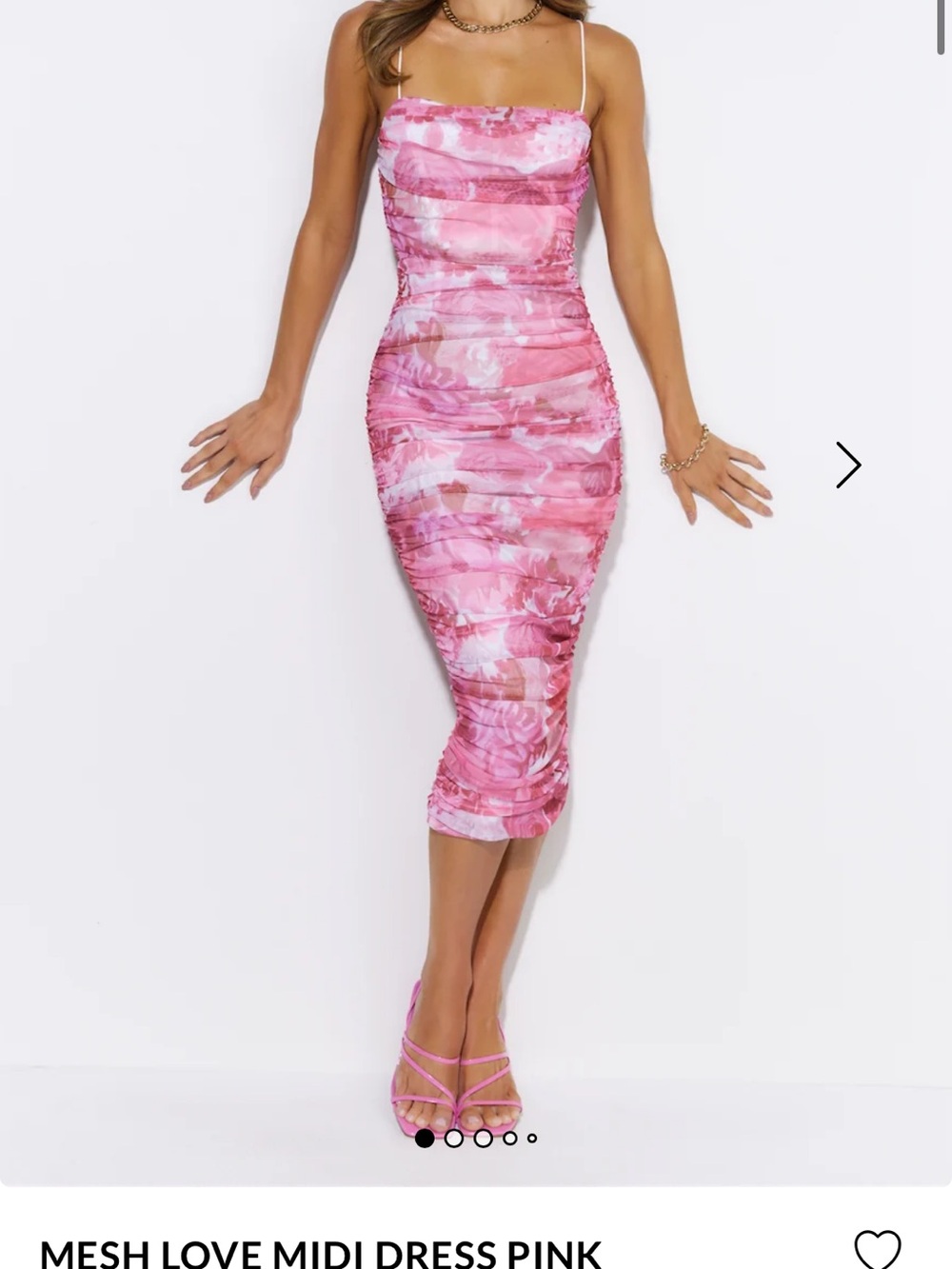Hello Molly Pink Marble Mesh Midi Dress